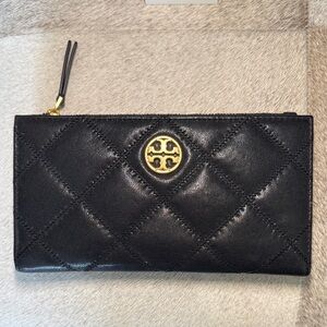 Tory Burch Black Quilted Leather Wallet